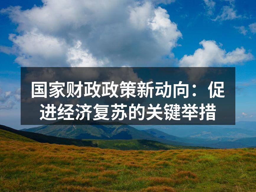 国家财政政策新动向：促进经济复苏的关键举